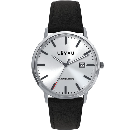 LAVVU Stříbrné pánské hodinky Copenhagen Titanium Silver