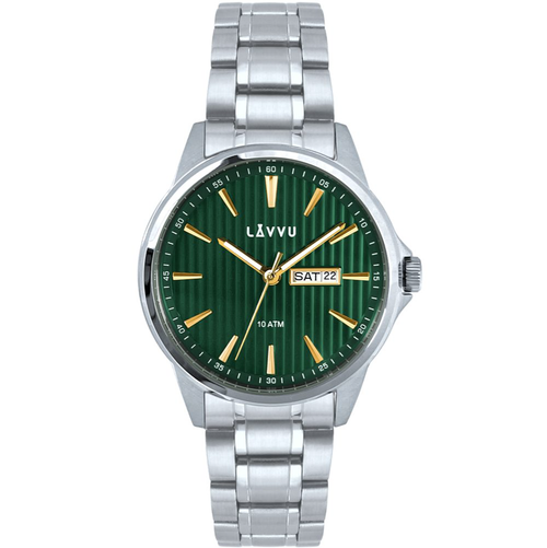 LAVVU Stylové pánské hodinky TRONES Green & Gold 100M