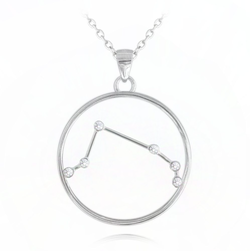 MINET Stříbrný náhrdelník Stars znamení BERAN Czech Crystal