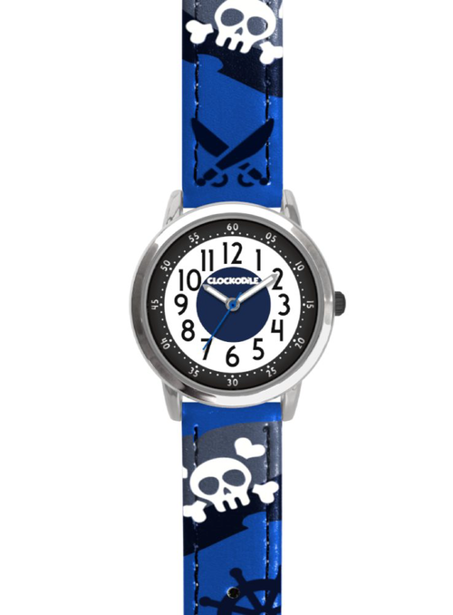 CLOCKODILE Svítící modré chlapecké hodinky PIRÁTI CWB0060