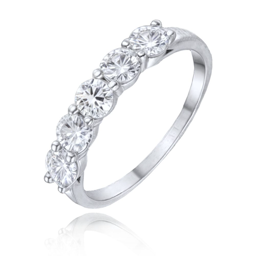 MINET Stříbrný prsten s bílými zirkony