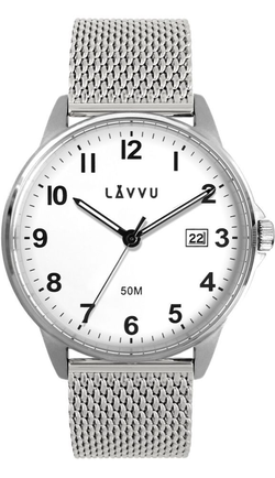 LAVVU Stříbrné hodinky GÖTEBORG MESH LWM0115
