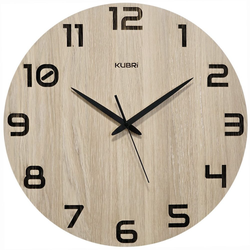 KUBRi HRC0095 - Velké dubové hodiny řízené signálem s tichým chodem