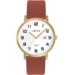 LAVVU LWM0212 Extrémně lehké titanové hodinky TITANIUM LYNGDAL Gold