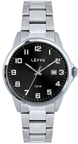 LAVVU Stylové pánské hodinky HAMRE Black 100M