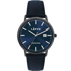 LAVVU Modré pánské hodinky Copenhagen Titanium Blue