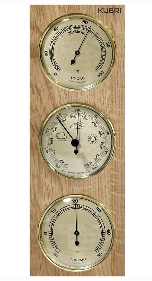 KUBRi 0222MO - barometr s vynikající citlivostí v dubovém rámu