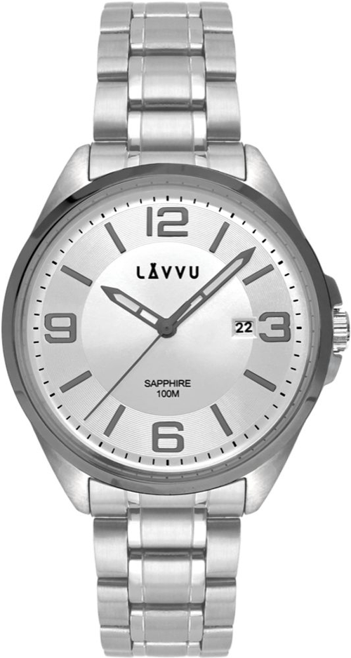 LAVVU Pánské hodinky se safírovým sklem HERNING Grey LWM0097