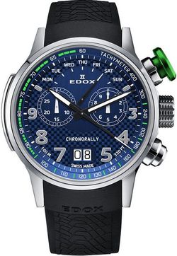 EDOX Chronorally Quartz Chronograph 38001-TINV-BUV3