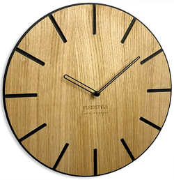 Flexistyle z216 - dubové nástěnné hodiny s průměrem 30 cm