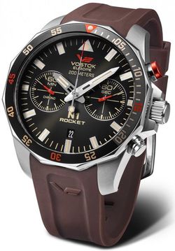 Vostok Europe N-1 Rocket Chrono Line 6S21-225A618S - Hnědý řemínek