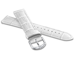 LAVVU Bílý prošitý řemínek CROCO z luxusní kuže Top Grain - 20