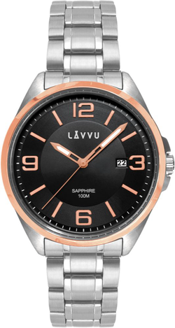 LAVVU Pánské hodinky se safírovým sklem HERNING Rose Gold LWM0096