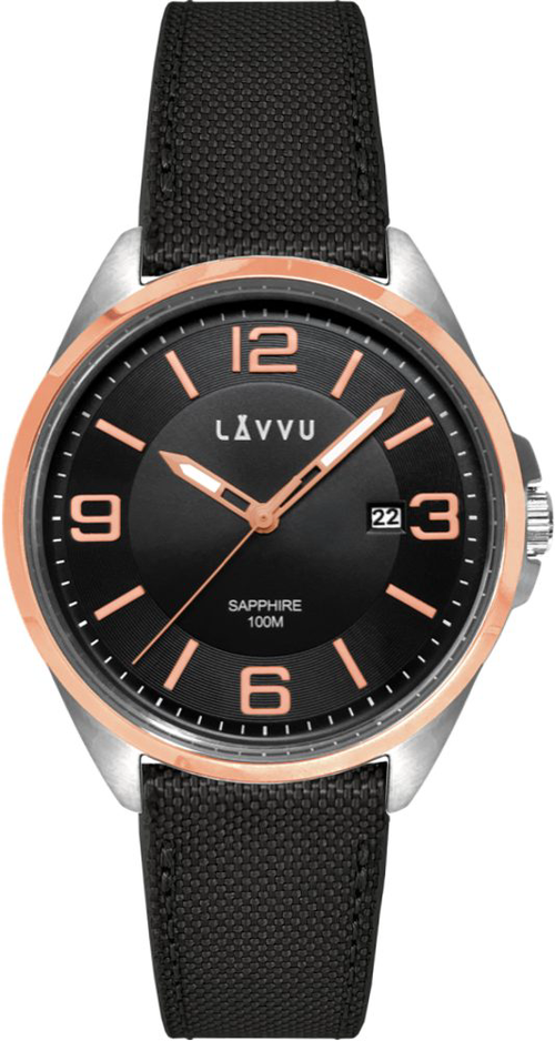 Pánské hodinky se safírovým sklem LAVVU LWM0099 HERNING Rose Gold