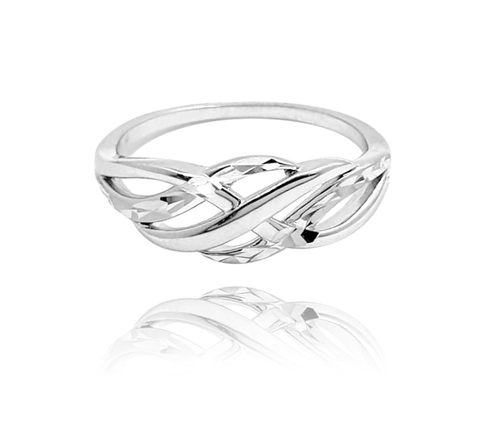 MINET Broušený stříbrný prsten