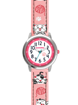 CLOCKODILE Růžové dívčí dětské hodinky KOČKY CWG5141