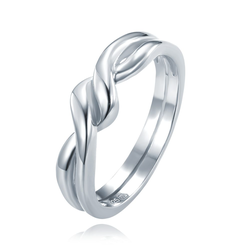 MINET Decentní propletený stříbrný prsten