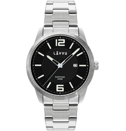 LAVVU LWM0192 Pánské hodinky se safírovým sklem DYKKER Black