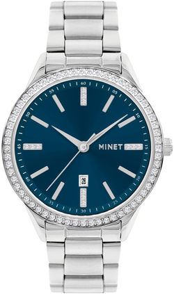 MINET Stříbrno-modré dámské hodinky Avenue MWL5312