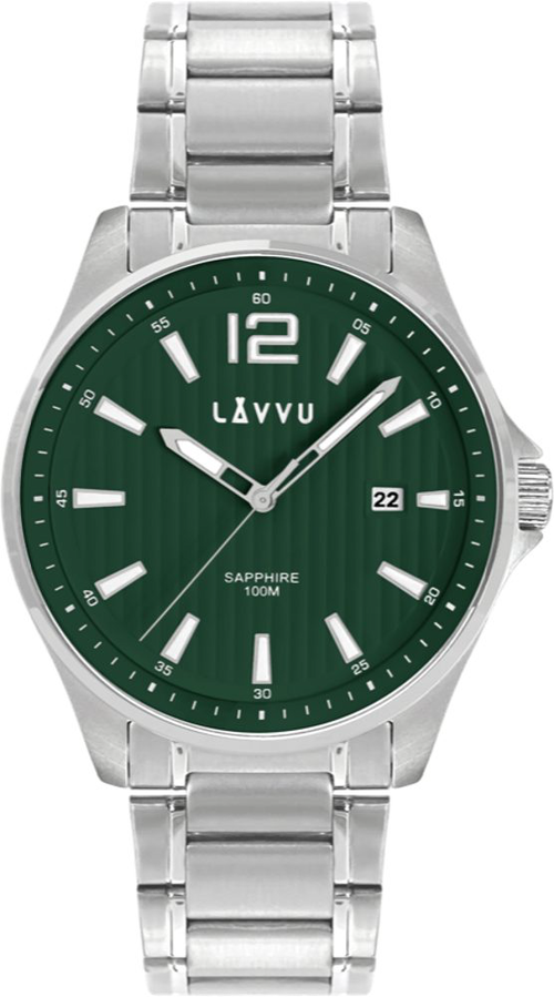 LAVVU Pánské hodinky se safírovým sklem NORDKAPP Green LWM0167