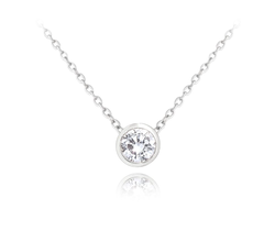 MINET Decentní stříbrný náhrdelník s bílým zirkonem