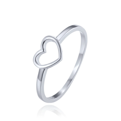 MINET Elegantní stříbrný prsten srdce