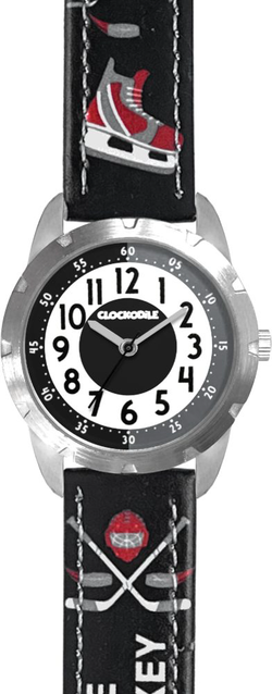 CLOCKODILE Svítící černé chlapecké hodinky HOKEJ
