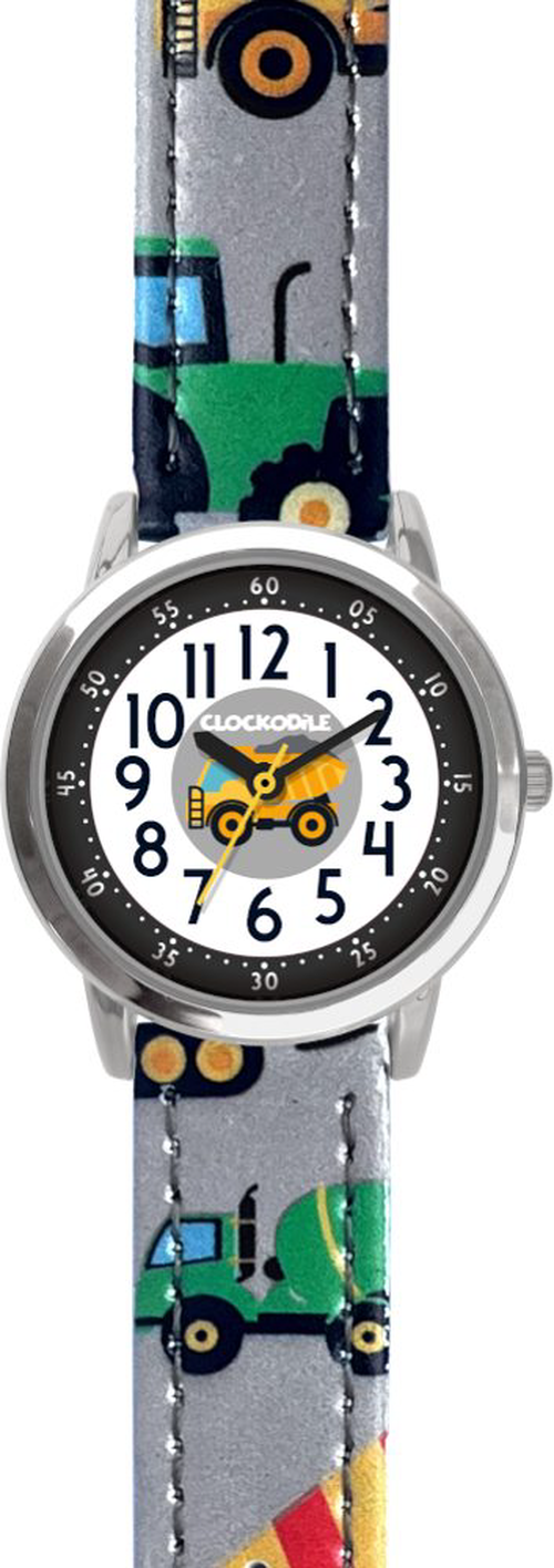 CLOCKODILE Svítící šedé chlapecké dětské hodinky BAGRY