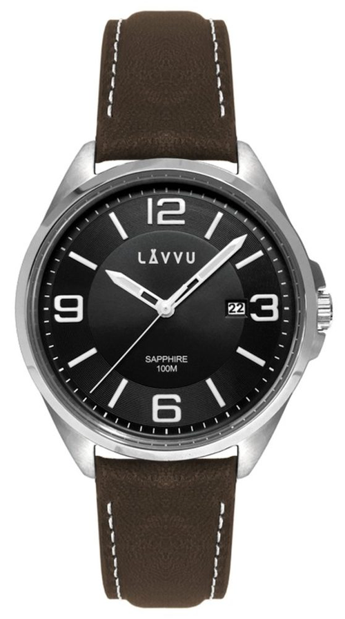 Pánské hodinky LAVVU LWM0095 HERNING Black/Top Grain Leather