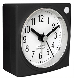 Lavvu LAR3021 - Černý rádiem řízený budík s funkcí STOP Second Hand - 3 ROKY ZÁRUKA!