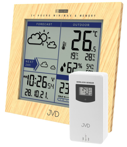 JVD RB9233.1 - meteostanice originálního designu s časem řízeným signálem