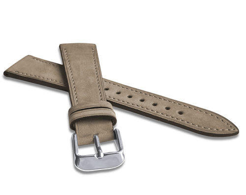 LAVVU LSACF18 Béžový prošitý kožený řemínek z jemného nubuku - 18