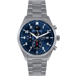 LAVVU Pánské titanové hodinky PILOT Chronograph Deep Blue 100M Sapphire