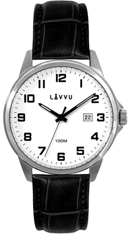 LAVVU Stříbrno-černé pánské hodinky ÖREBRO LWM0240